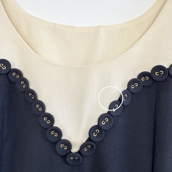 Vintage Marina Babini Wool Holiday Party Dress Cocktail Old Money in Navy Blue - Picture 5 of 10